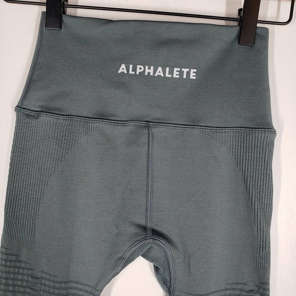 Alphalete Halo Leggings S Dusty Teal High Waist‎ Workout Compression - Picture 8 of 15